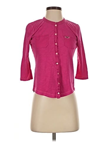 Hollister 3/4 Sleeve Button-Down Shirt (view 1)