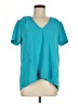 Trina Turk 100% Polyester Teal Short Sleeve Blouse Size M - photo 1