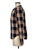 Ann Taylor Plaid Brown Long Sleeve Button-Down Shirt Size M - photo 5