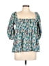 Ganni 100% Polyester Teal 3/4 Sleeve Blouse Size EU 42 / US 12 - photo 1