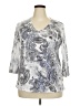 Kiara Paisley Silver 3/4 Sleeve Blouse Size XXL - photo 1