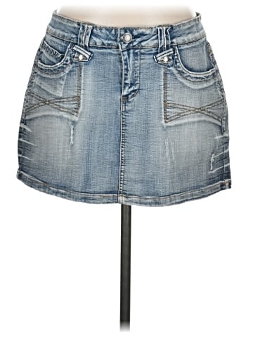 Hydraulic Denim Skirt (view 1)
