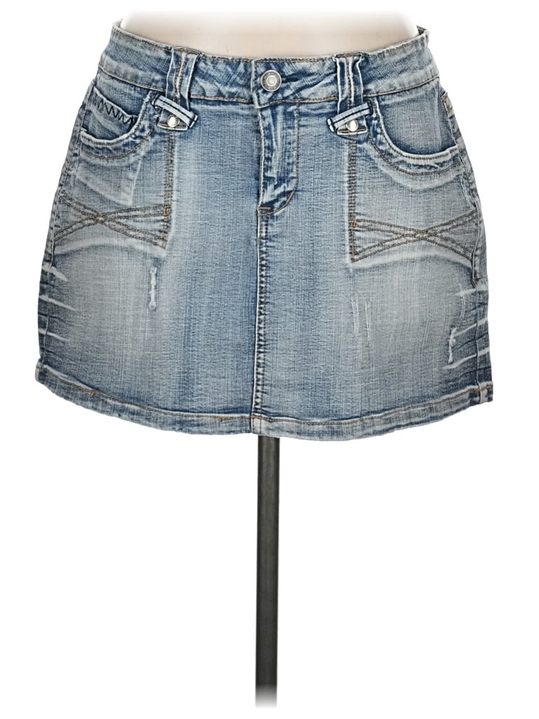 Pre-owned Hydraulic Denim Skirt In Blue