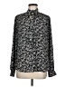 Express 100% Recycled Polyester Floral Black Long Sleeve Blouse Size M - photo 1