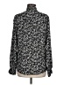 Express 100% Recycled Polyester Floral Black Long Sleeve Blouse Size M - photo 2