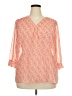 Talbots Outlet 100% Polyester Orange 3/4 Sleeve Blouse Size 2X - photo 1