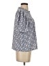 Ann Taylor LOFT Floral Blue Short Sleeve Blouse Size S - photo 4