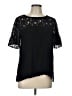 DR2 100% Rayon Black Short Sleeve Blouse Size L - photo 1