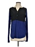 Calvin Klein Color Block Blue Long Sleeve Blouse Size S - photo 1