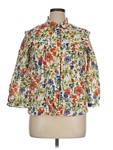 Zara Basic 3/4 Sleeve Blouse (view 1)
