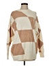 BEIGE BOTANY Checkered-gingham Tan Pullover Sweater Size S - photo 1
