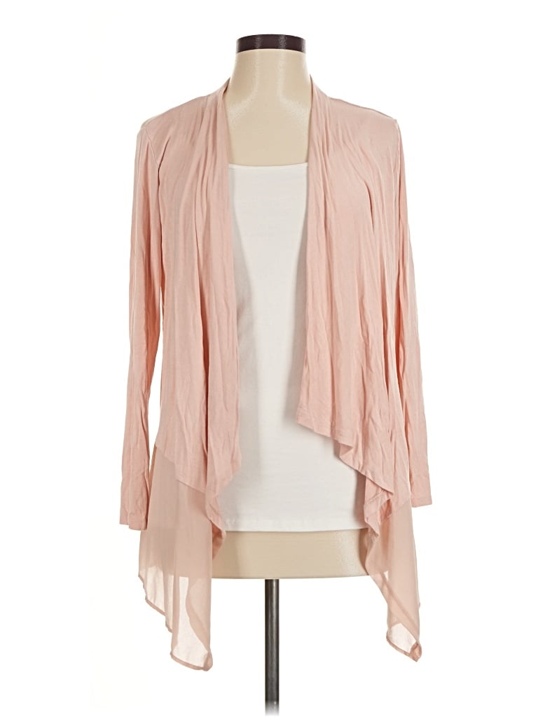 Pre-owned August Silk Cardigan Sweater In Pink