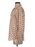 Karl Lagerfeld Paris 100% Polyester Polka Dots Tan Pink Long Sleeve Blouse Size S - photo 5