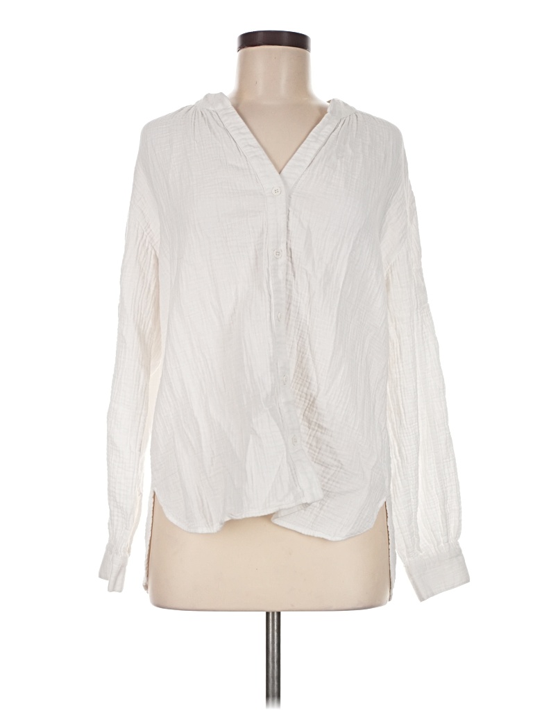 Pre-owned Cabi Long Sleeve Blouse In Ivory