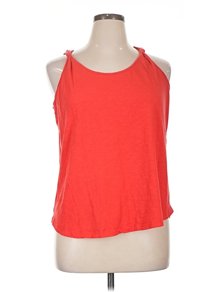 Pre-owned Time And Tru Tank Top Red Halter Neckline Tops