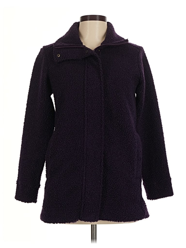 Pre-owned Lands' End Cardigan Sweater In Purple