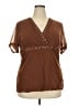 Apt. 9 100% Nylon Brown Short Sleeve Blouse Size 2X - photo 1