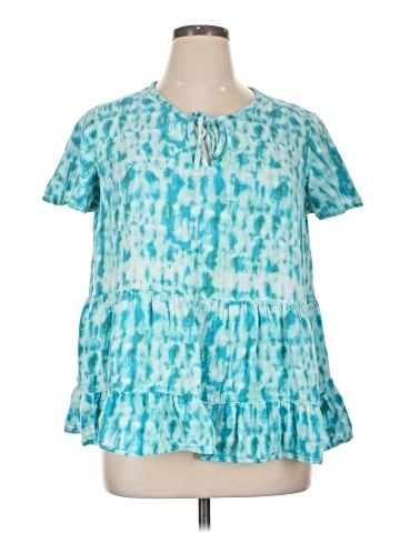 Terra & Sky Short Sleeve Blouse (view 1)