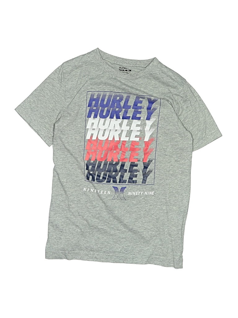 Pre-owned Hurley Kids' Short Sleeve Henley Shirt In Gray