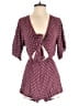 Cotton Candy LA 100% Rayon Hearts Burgundy Romper Size S - photo 1
