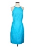 Cache 100% Silk Solid Blue Cocktail Dress Size 4 - photo 1