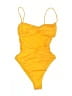 Zara Solid Yellow One Piece Swimsuit Size XS - photo 1