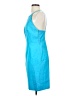 Cache 100% Silk Solid Blue Cocktail Dress Size 4 - photo 5
