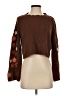 Francesca's Floral Brown Pullover Sweater Size XS - photo 1