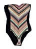 Jantzen Chevron-herringbone Black One Piece Swimsuit Size 14 - photo 1