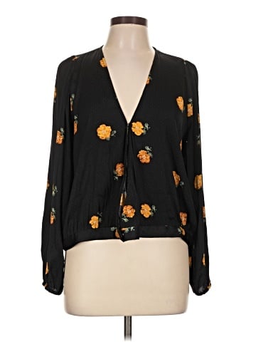 Madewell Bubble-Sleeve Wrap Top in Floating Florets (view 1)
