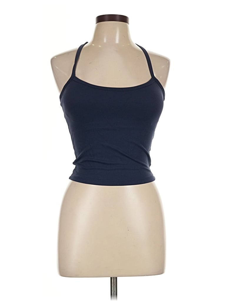 Pre-owned Unbranded Tank Top Blue Halter Neckline Tops