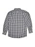 Nordstrom 100% Cotton Checkered-gingham Blue Long Sleeve Button-Down Shirt Size 14 - photo 2