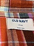 Old Navy 100% Cotton Plaid Burgundy Long Sleeve Button-Down Shirt Size 10 - 12 - photo 3