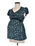 Mimi Maternity Teal Short Sleeve Top Size Med Maternity - photo 1
