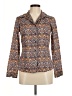 Doncaster Collection 100% Cotton Paisley Brown Long Sleeve Button-Down Shirt Size 6 - photo 1