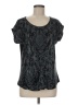 Crosby 100% Rayon Metallic Silver Short Sleeve Top Size M - photo 1