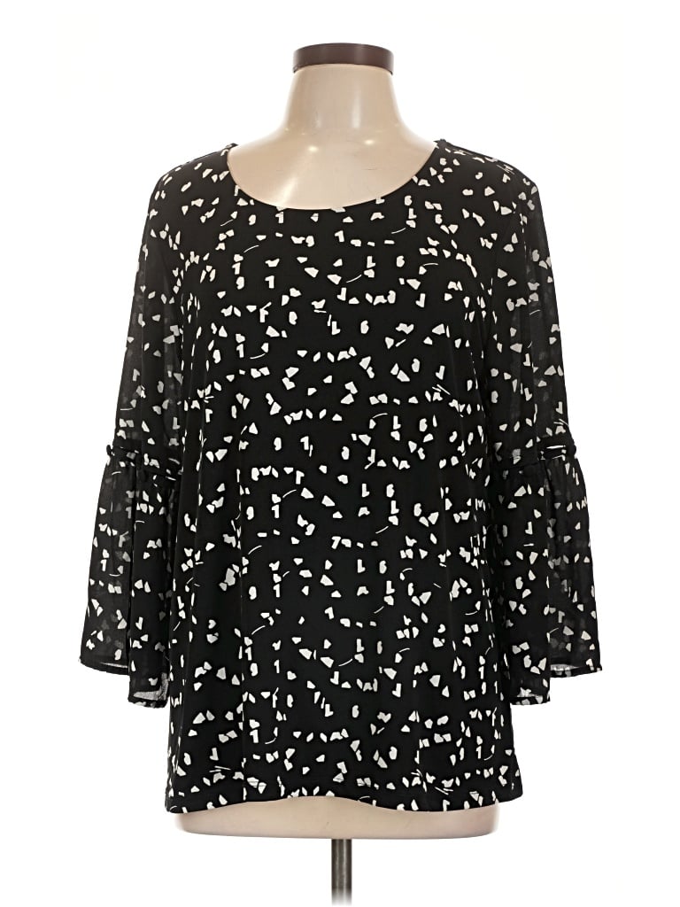 Pre-owned Alfani 3/4 Sleeve Blouse In Black