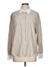 Zara Stripes Ivory Long Sleeve Blouse Size L - photo 1