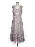 Theory 100% Polyester Animal Print Silver Cocktail Dress Size 10 - photo 1