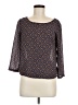 Japna 100% Polyester Brown Blue 3/4 Sleeve Blouse Size M - photo 1