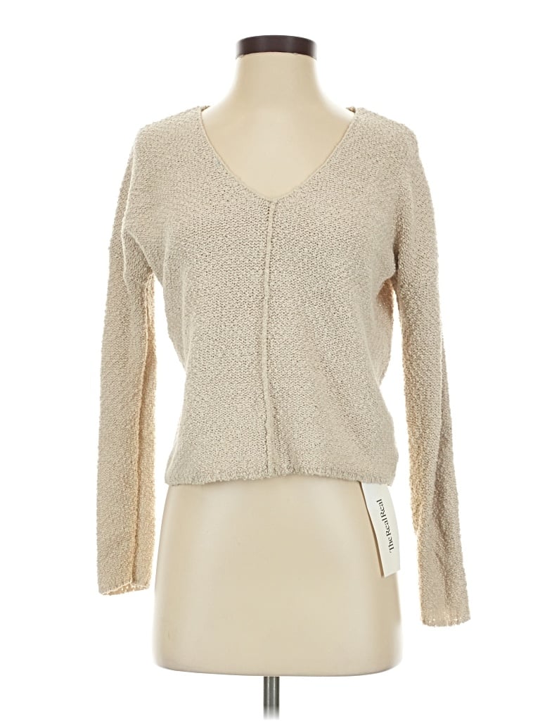 Pre-owned Rewind Cardigan Sweater In Tan