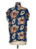 Avanti 100% Silk Paisley Blue Short Sleeve Silk Top Size M - photo 2