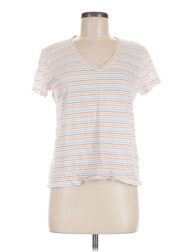 Pre-owned Ann Taylor Loft Short Sleeve T-shirt In White