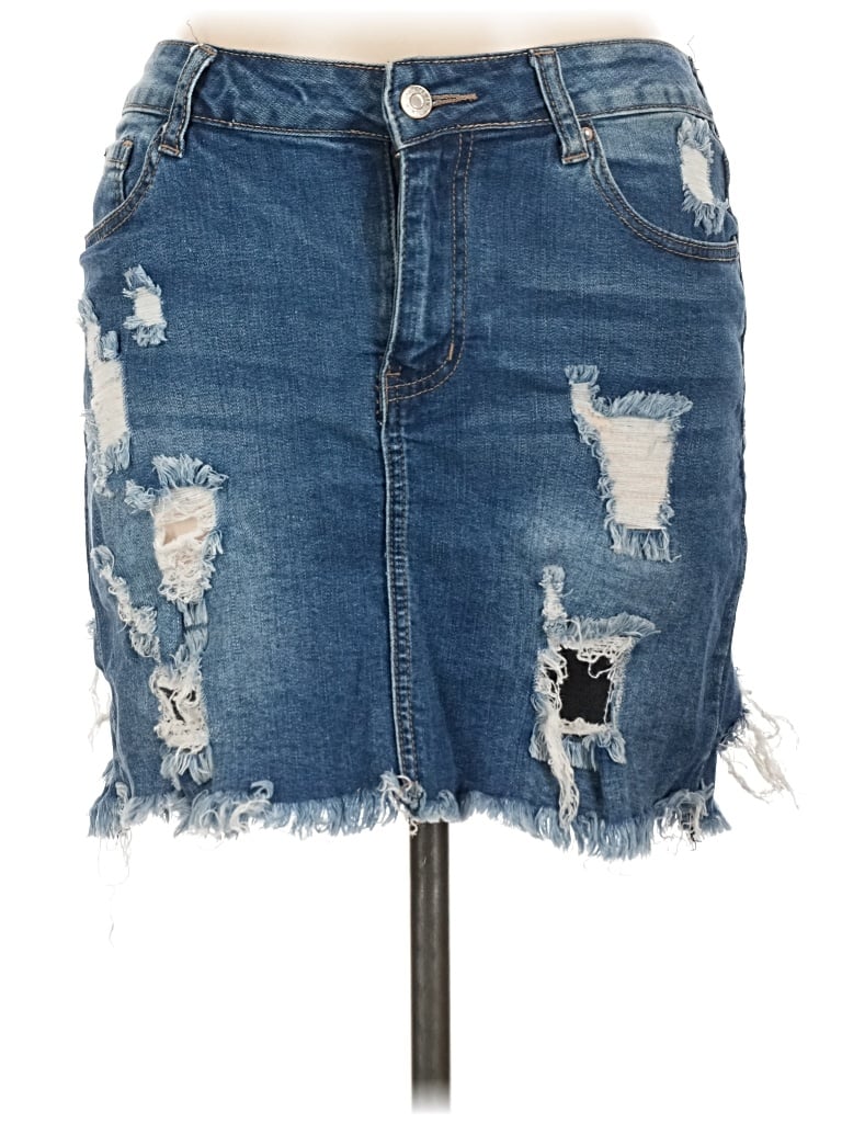 Pre-owned Forever 21 Denim Skirt In Blue