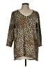 Chico's Animal Print Gold 3/4 Sleeve T-Shirt Size Lg (2) - photo 1
