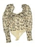 Free People 100% Polyester Floral Ivory Long Sleeve Blouse Size S - photo 1
