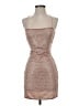 White Fox 100% Polyester Metallic Tan Cocktail Dress Size S - photo 1