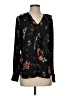 Ann Taylor 100% Polyester Floral Black Long Sleeve Blouse Size S - photo 1