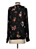 Ann Taylor 100% Polyester Floral Black Long Sleeve Blouse Size S - photo 2