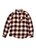 H&M 100% Cotton Checkered-gingham Brown Burgundy Long Sleeve Button-Down Shirt Size 20 - photo 1